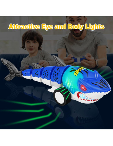 Juguete Tiburón Control Remoto Kikikid con Luz LED 19.1 cm