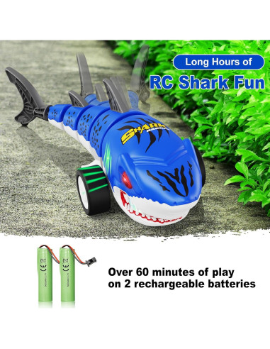 Juguete Tiburón Control Remoto Kikikid con Luz LED 19.1 cm