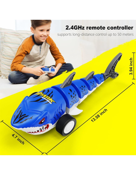 Juguete Tiburón Control Remoto Kikikid con Luz LED 19.1 cm