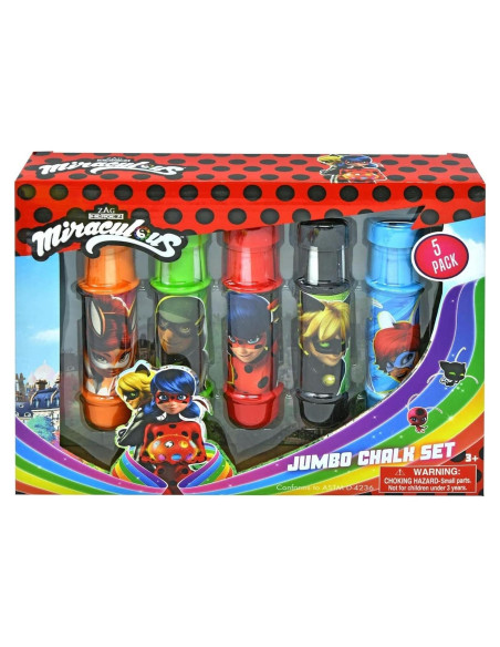 Conjunto de Tiza Jumbo 5 Piezas Miraculous Ladybug