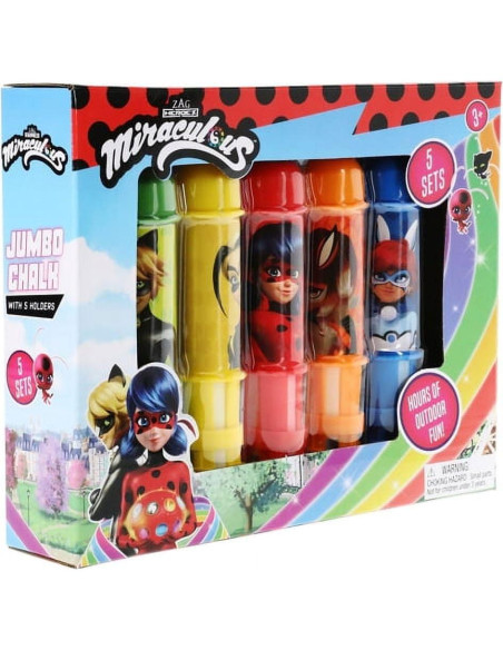 Conjunto de Tiza Jumbo 5 Piezas Miraculous Ladybug