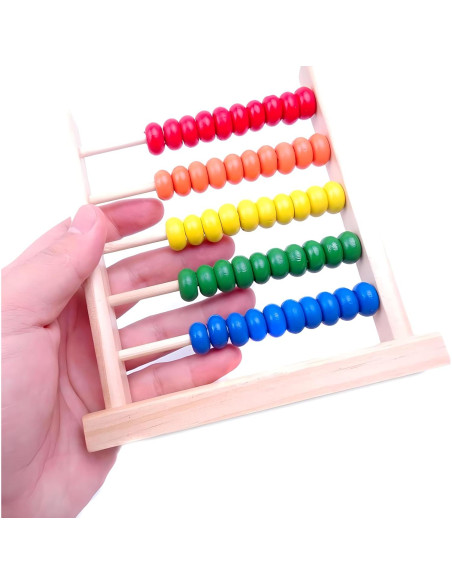 Ábaco de Madera MAGIKON 5 Filas para Aprender Matemáticas