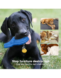 Juguete Indestructible para Perros IZETIANZHE Pantufla Azul 17x7.6cm 2