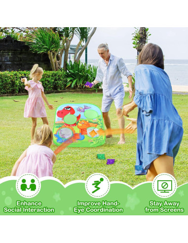 Juego de Lanzamiento de Bolsas Sisland Dinosaurio 7 Piezas