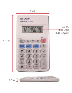 Calculadora Sharp EL233SB 8 Dígitos LCD con Memoria 2