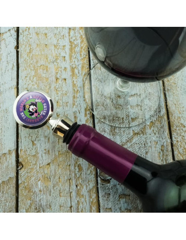Tapón de Botella de Vino Animaniacs - Metal Cromado y Goma