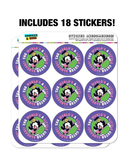 Stickers Animaniacs para Scrapbooking - 18 Piezas 5.08 cm