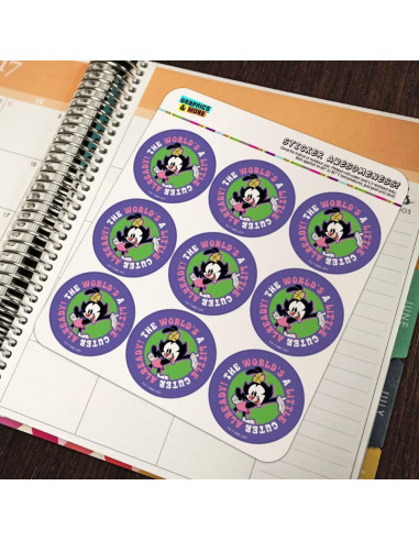 Stickers Animaniacs para Scrapbooking - 18 Piezas 5.08 cm