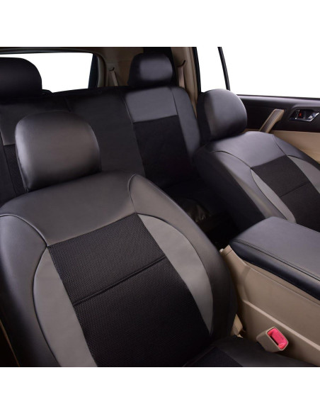 Cubiertas de Asiento de Coche CAR PASS - Cuero PU Negro para 2 Asientos Delanteros