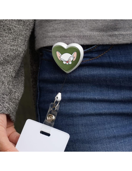 Portabadge Retráctil Corazón Graphics & More - Pinky y Cerebro