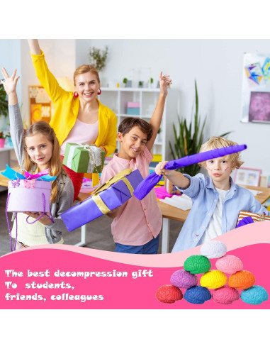 Kasyat 40 Pcs Bolas de Estrés Cerebro Mini Coloridas 4 cm