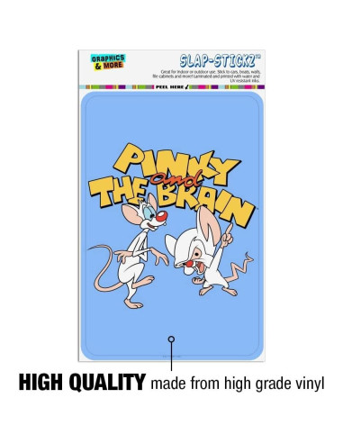 Adhesivo Decorativo Pinky y Cerebro 15.24x10.16 cm