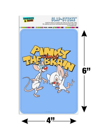 Adhesivo Decorativo Pinky y Cerebro 15.24x10.16 cm