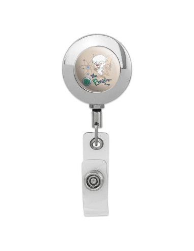 Sujetador de Insignia Retráctil Cromo Pinky y El Cerebro