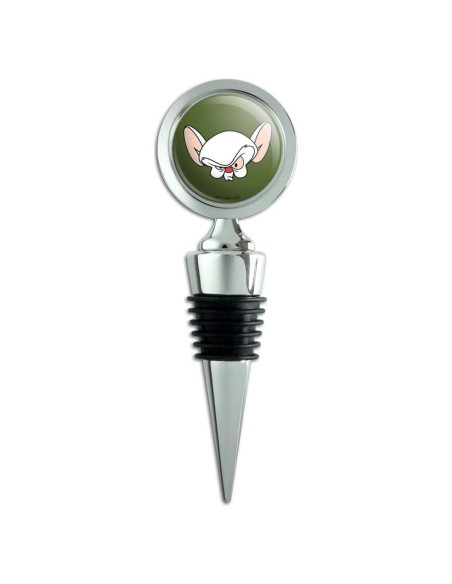 Tapón de Botella de Vino Pinky y el Cerebro - Metal Cromado Tapón de Botella de Vino Pinky y el Cerebro - Metal Cromado
