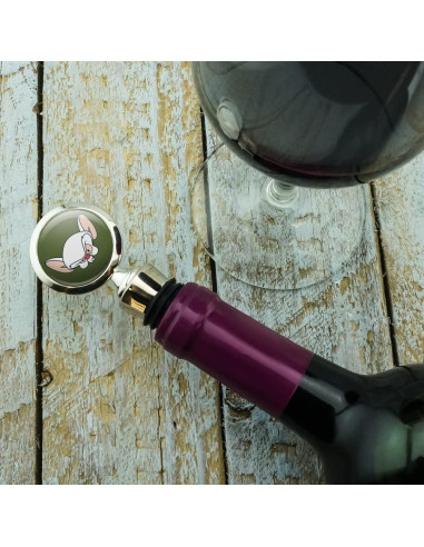 Tapón de Botella de Vino Pinky y el Cerebro - Metal Cromado
