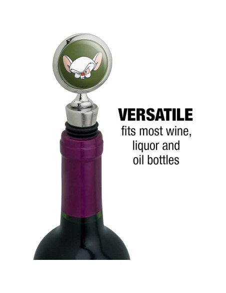 Tapón de Botella de Vino Pinky y el Cerebro - Metal Cromado Tapón de Botella de Vino Pinky y el Cerebro - Metal Cromado