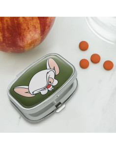 Caja de Pastillas Pinky y El Cerebro - Metal Cromado 5.6x4.1cm 2