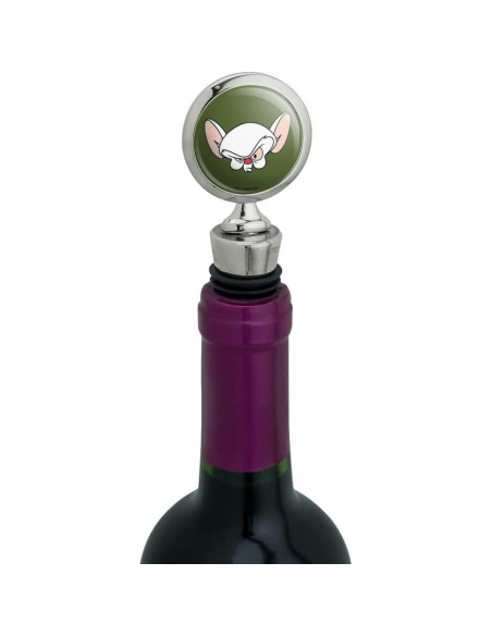 Tapón de Botella de Vino Pinky y el Cerebro - Metal Cromado Tapón de Botella de Vino Pinky y el Cerebro - Metal Cromado