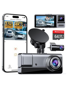 Cámara Dash Icesky M4 2.5K Triple Canales WiFi 6 64GB