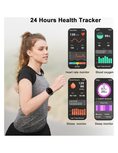 Reloj Inteligente Choiknbo 1.83" Pantalla Táctil Fitness Negro Reloj Inteligente Choiknbo 1.83" Pantalla Táctil Fitness Negro