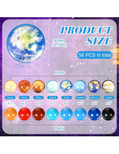 Lenwen 56 Pelotas Rebotadoras Espaciales 30 mm para Niños 2