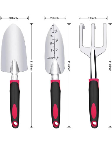 Juego de Herramientas de Jardín Fosiweelo 3 Piezas Aluminio