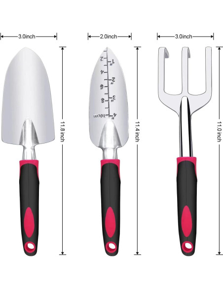 Juego de Herramientas de Jardín Fosiweelo 3 Piezas Aluminio