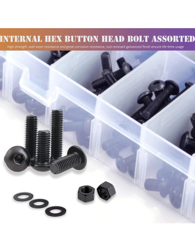 Kit de Tornillos M2 M3 M4 M5 ZTF con Tuercas y Arandelas 840PCS