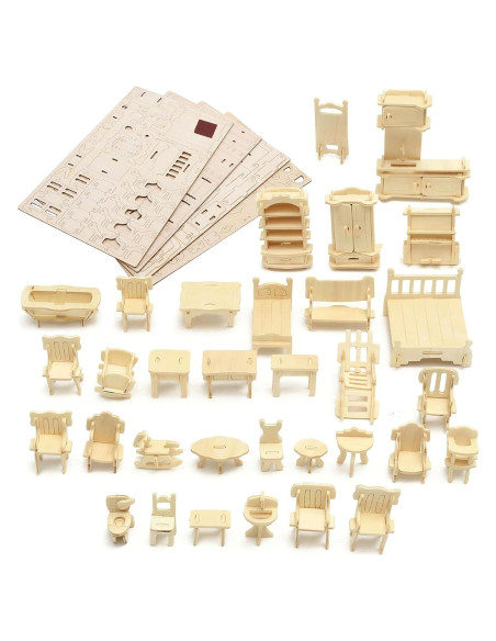 Juego de Muebles de Casa de Muñecas LoveInUSA 34 Accesorios