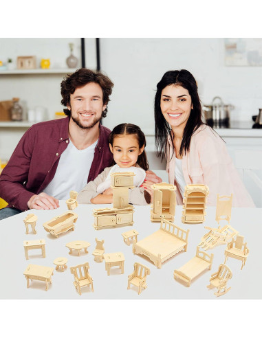 Juego de Muebles de Casa de Muñecas LoveInUSA 34 Accesorios