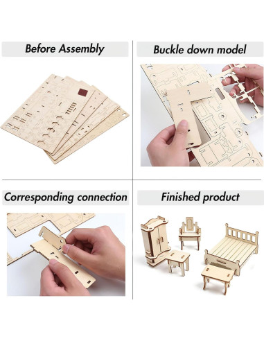 Juego de Muebles de Casa de Muñecas LoveInUSA 34 Accesorios