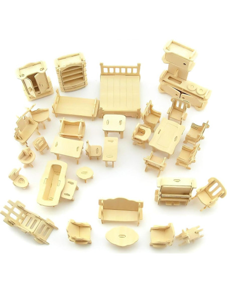 Juego de Muebles de Casa de Muñecas LoveInUSA 34 Accesorios