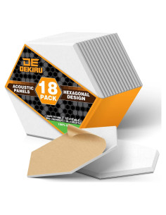 Paneles Acústicos Hexagonales DEKIRU 18 Piezas 30.48x25.4cm Blanco