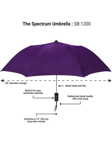 Paraguas Automático STROMBERGBRAND Morado 106 cm Compacto