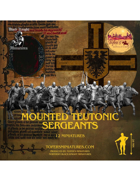 Miniaturas Caballeros Teutónicos 28 mm Tofer Sargentos Montados