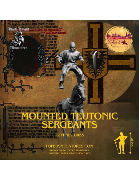 Miniaturas Caballeros Teutónicos 28 mm Tofer Sargentos Montados