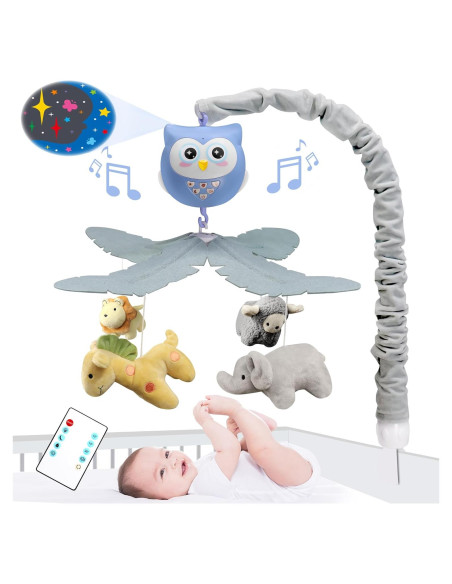 Móvil Musical para Cuna YUNGCHI con Luces y Control Remoto