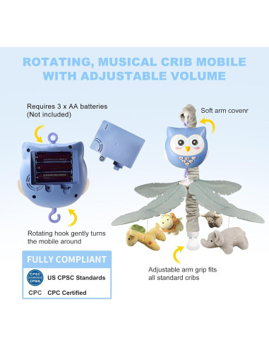 Móvil Musical para Cuna YUNGCHI con Luces y Control Remoto