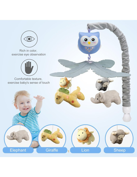 Móvil Musical para Cuna YUNGCHI con Luces y Control Remoto