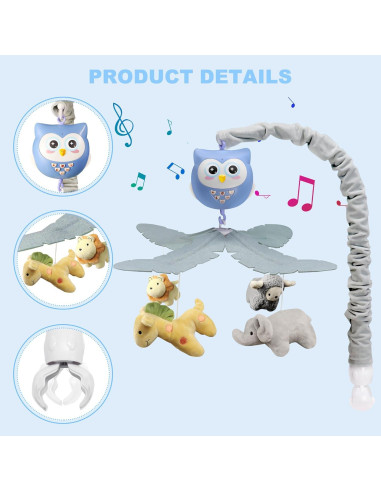 Móvil Musical para Cuna YUNGCHI con Luces y Control Remoto