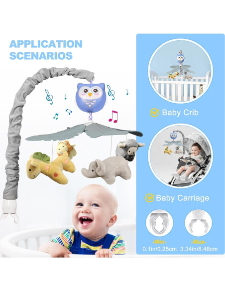 Móvil Musical para Cuna YUNGCHI con Luces y Control Remoto