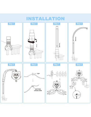 Móvil Musical para Cuna YUNGCHI con Luces y Control Remoto
