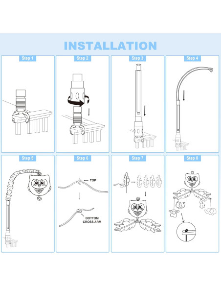 Móvil Musical para Cuna YUNGCHI con Luces y Control Remoto