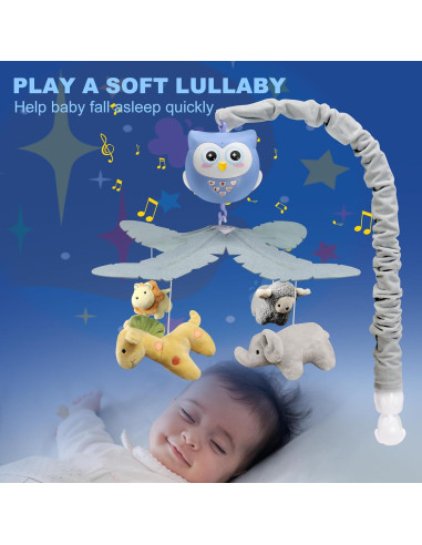 Móvil Musical para Cuna YUNGCHI con Luces y Control Remoto
