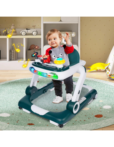 Andador Multifuncional TODEFULL Verde 6 en 1 con Altura Ajustable