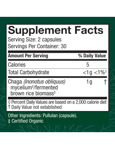 Cápsulas de Chaga Host Defense - Suplemento Inmunológico 60 Unidades