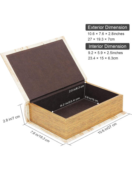 Caja de Libro Decorativa PACOLO Eclipse Lunar, Almacenamiento Secreto