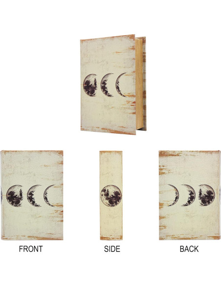 Caja de Libro Decorativa PACOLO Eclipse Lunar, Almacenamiento Secreto