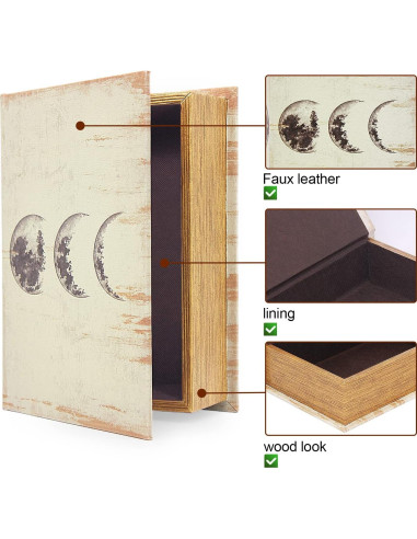 Caja de Libro Decorativa PACOLO Eclipse Lunar, Almacenamiento Secreto